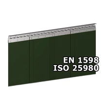 Hőstop hegesztőfüggöny minősített, matt sötétzöld színű szalagokból