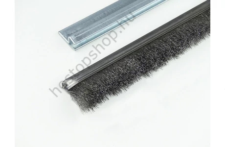 "h" galvanizált acél profilos kefetömítés 40 mm-es acél sörtével