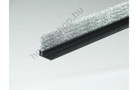 "F" fekete eloxált alu profilos kefetömítés 23 mm-es hullámos acél sörtével