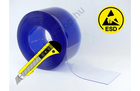 200×2,0 mm-es antisztatikus, sima, víztisztán átlátszó Hőstop PVC szalag (Ref.180)