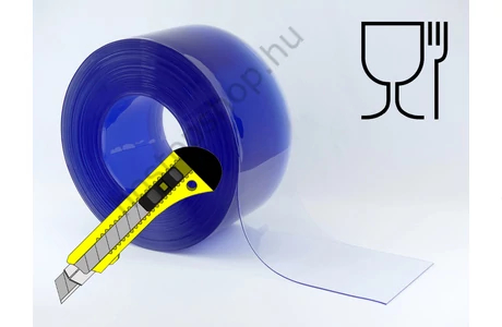 200×2,0 mm-es élelmiszeripari, sima, víztisztán átlátszó Hőstop PVC szalag (Ref.433)
