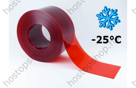 200×2,0 mm-es fagyálló, átlátszó piros Hőstop PVC szalag (50 m)