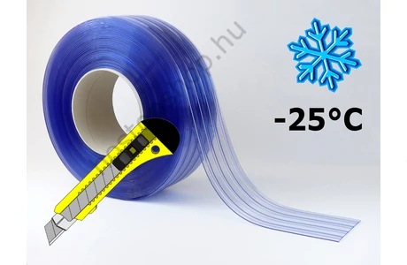 200×2,0 mm-es fagyálló, bordázott, víztisztán átlátszó Hőstop PVC szalag (Ref.111R)