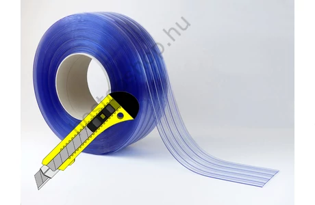 200×2,0 mm-es normál, bordázott, víztisztán átlátszó Hőstop PVC szalag (Ref.100R)