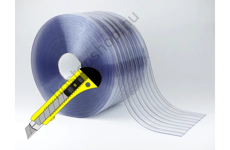 400×4,0 mm-es normál, bordázott, víztisztán átlátszó Hőstop PVC szalag (Ref.100R)