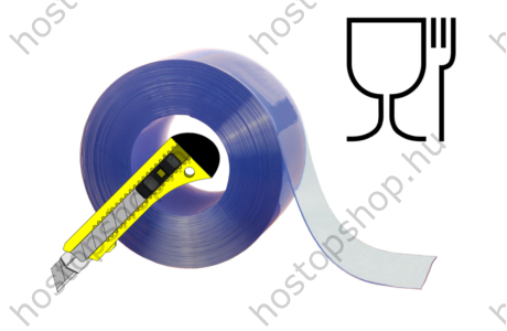 200×2,0 mm-es élelmiszeripari, sima, víztisztán átlátszó Hőstop PVC szalag (Ref.433)