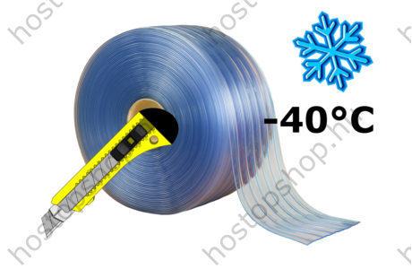 200×2,0 mm-es fagyálló, bordázott, víztisztán átlátszó Hőstop PVC szalag (Ref.111R)